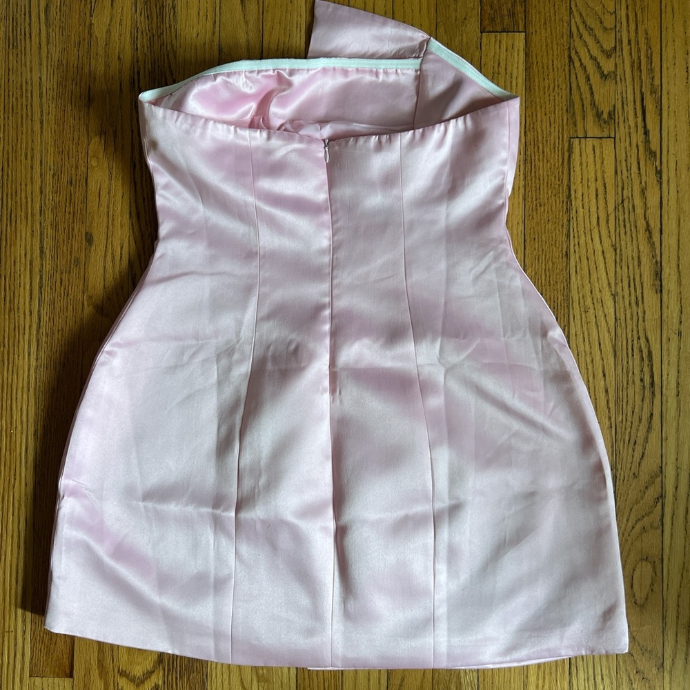 Commense Asymmetrical Pink Dress with Gold Accents - Picture 5 of 5